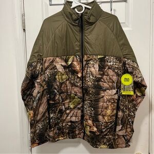 WFS Burly Camo Hunting/Hiking Jacket Microsuede Polyester Full Zip